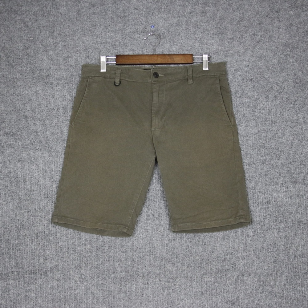 NEUW Mens Chino Shorts Olive Green Waist 32 Straight Fit Casual